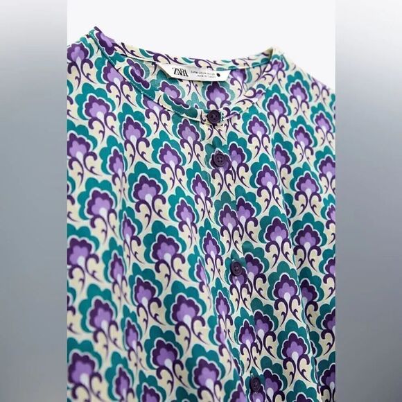 ZARA PRINTED COTTON TOP - Picture 15 of 15